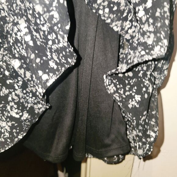 SIMPLY VERA Vera Wang NWT Dress Ruffled Tiered Chiffon Lined Fairy Sz Large Blk - Picture 6 of 16